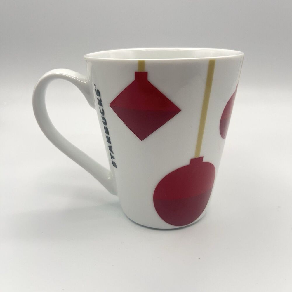 2012 Starbucks Red And White Christmas Ornament Holiday Coffee Mug 12 Oz